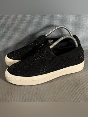 Skechers Women's Street Poppy Studded Affair Slip-On Casual Shoes Black Size 9.5